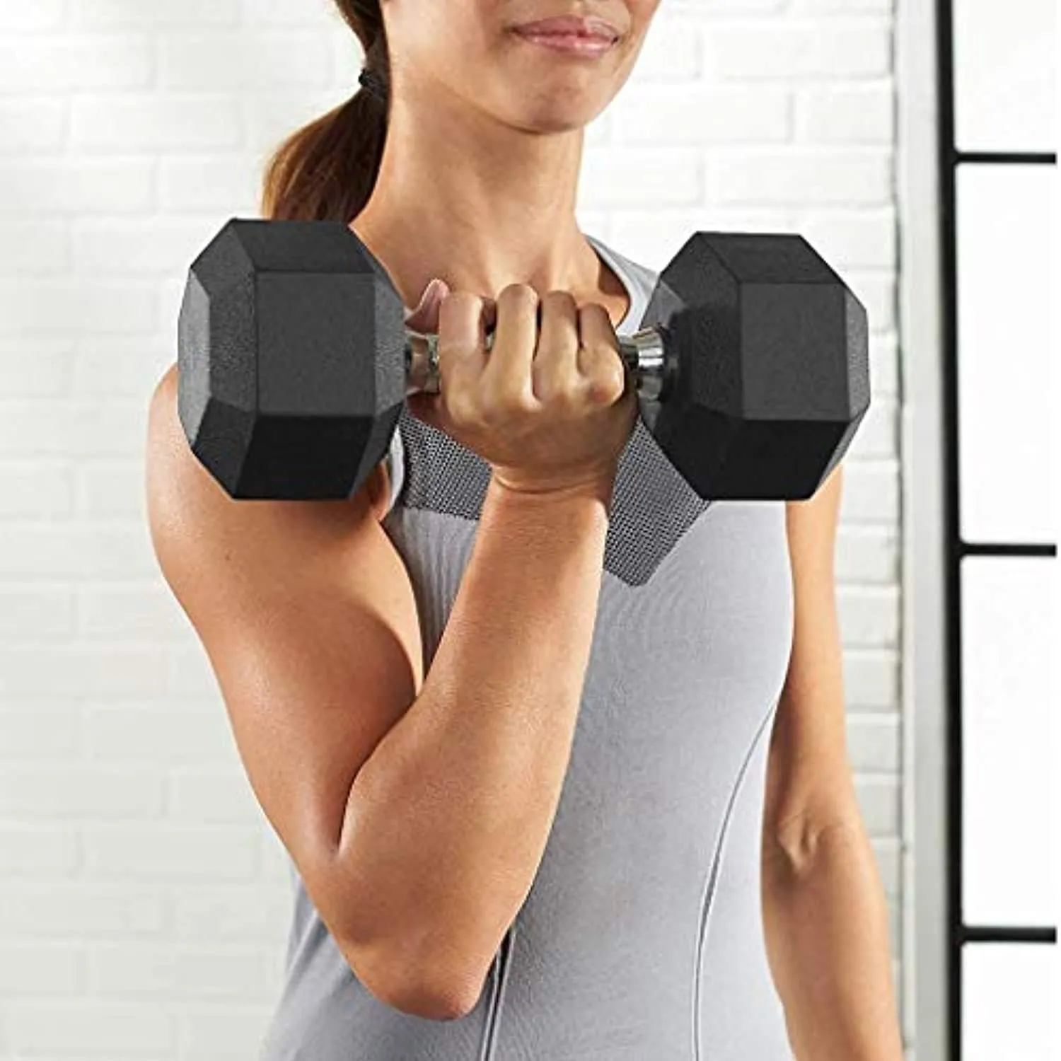 Fuxion Dumbbells 25 Lbs Rubber Encased Hex Pair | Hand Weights | All-Purpose, Home, Gym, Office, Exercise, Work (50 Total), Set of 2 Each 25 pounds / 11.3 Kg