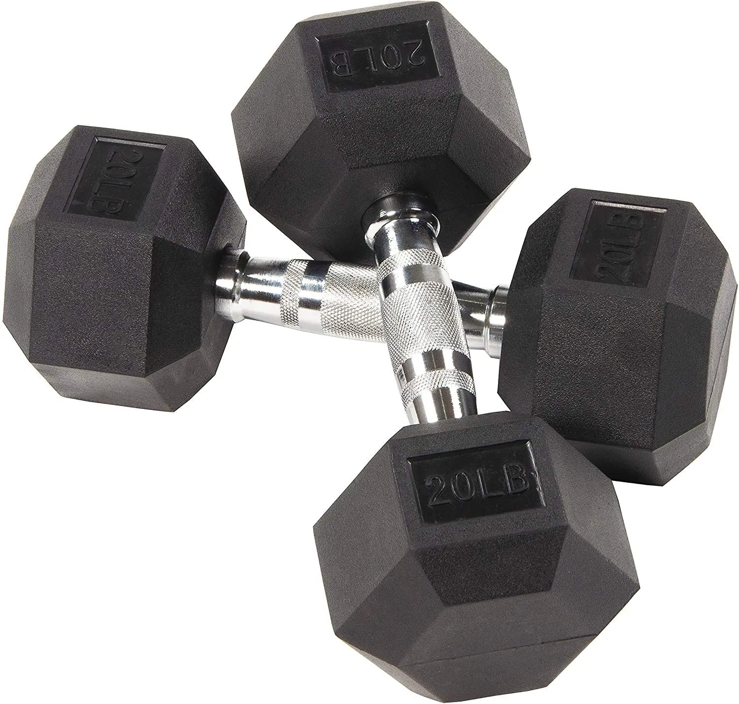 Fuxion Dumbbells 25 Lbs Rubber Encased Hex Pair | Hand Weights | All-Purpose, Home, Gym, Office, Exercise, Work (50 Total), Set of 2 Each 25 pounds / 11.3 Kg