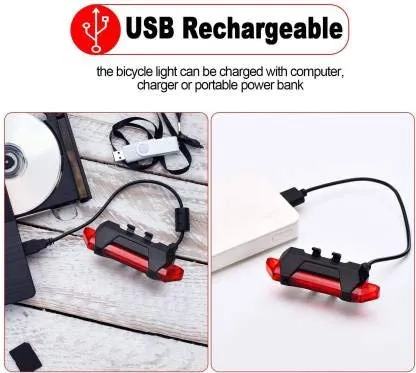 Gadget Deals Combo of Rechargeable Head Cycle Light and Cycle Tail Light Cycle Light led for Bicycle