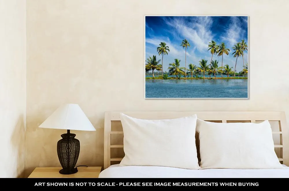Gallery Wrapped Canvas, Kerala Travel Tourism Palms At Kerala Backwaters Allepey Kerala India This Is