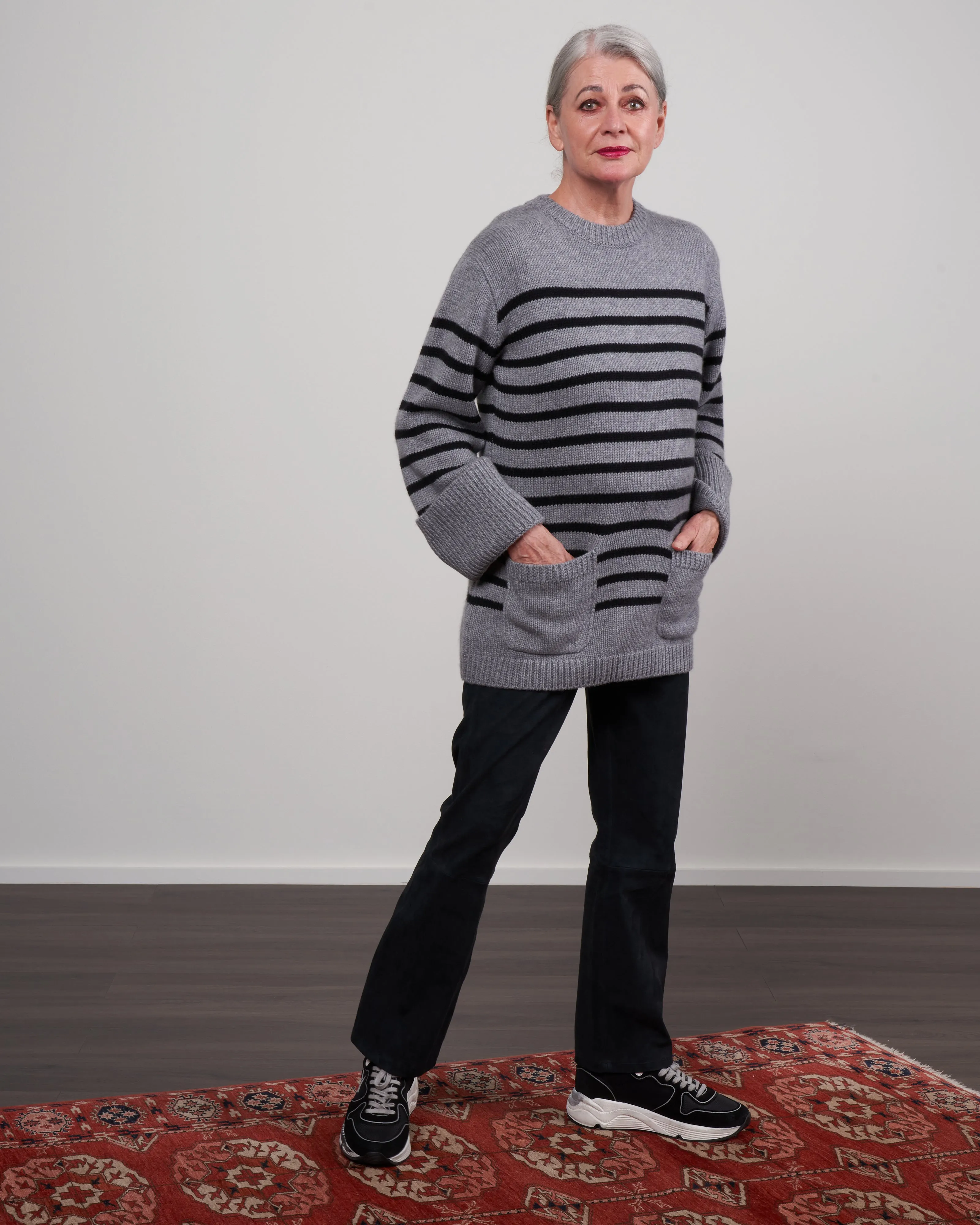 giselle sweater - grey / black