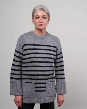 giselle sweater - grey / black