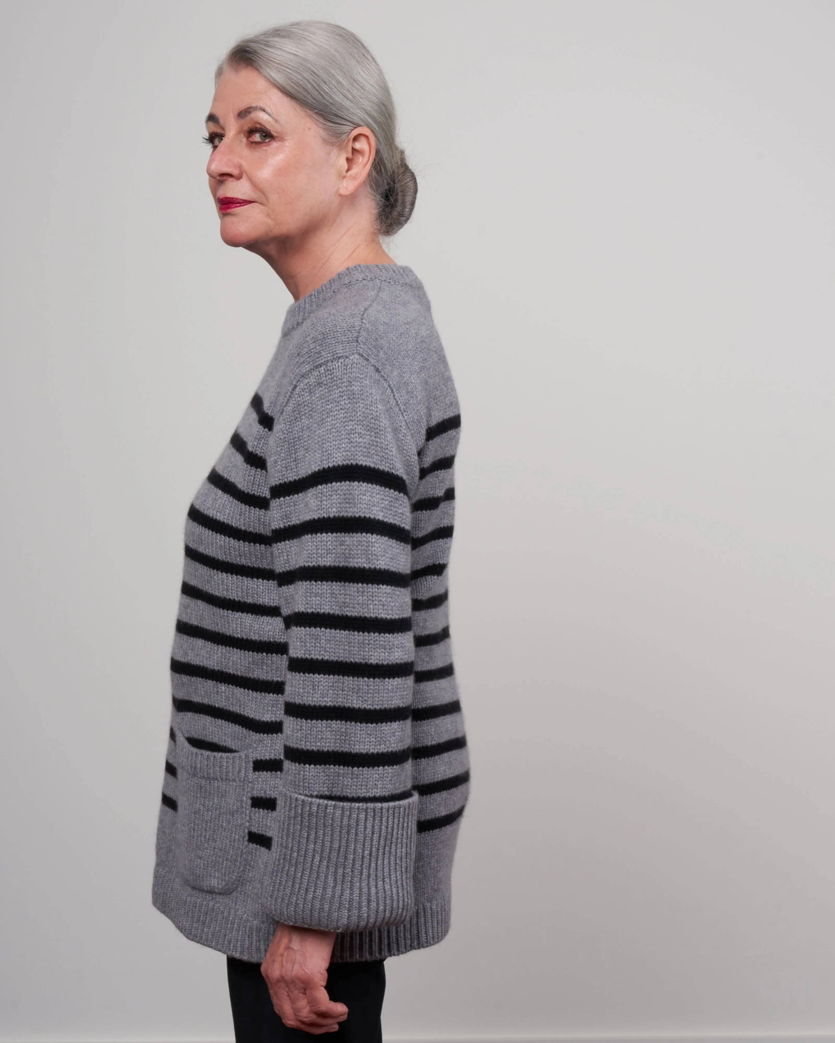 giselle sweater - grey / black