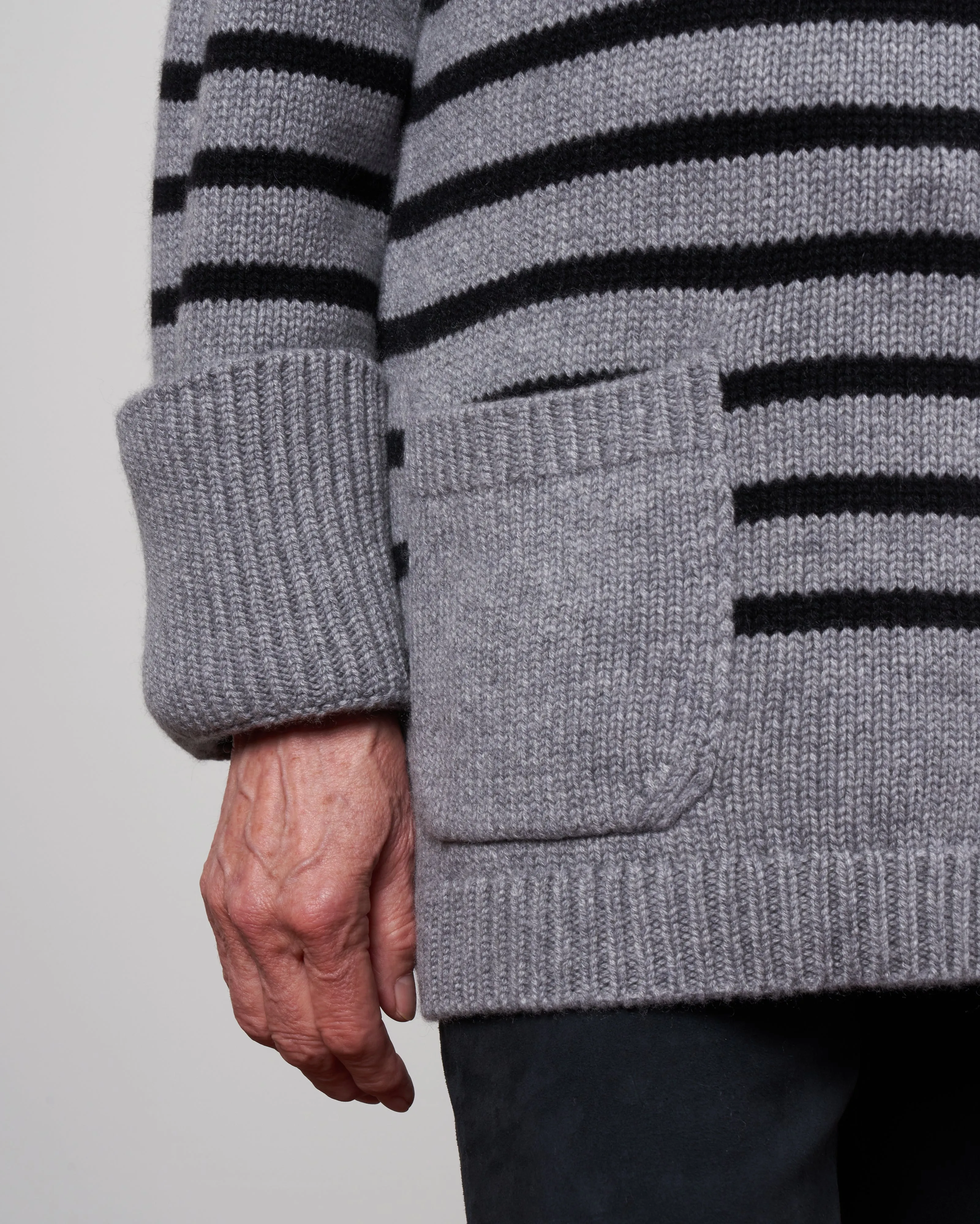 giselle sweater - grey / black