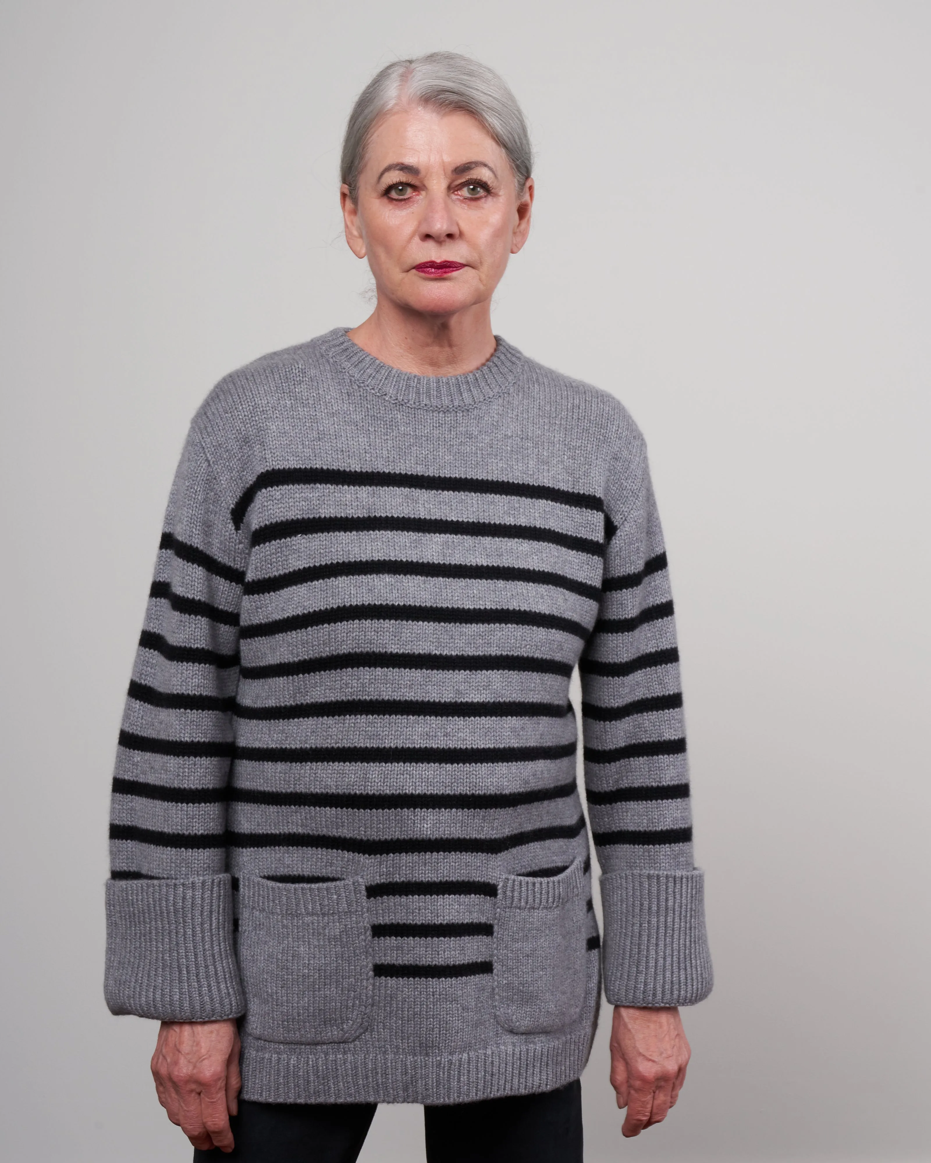 giselle sweater - grey / black