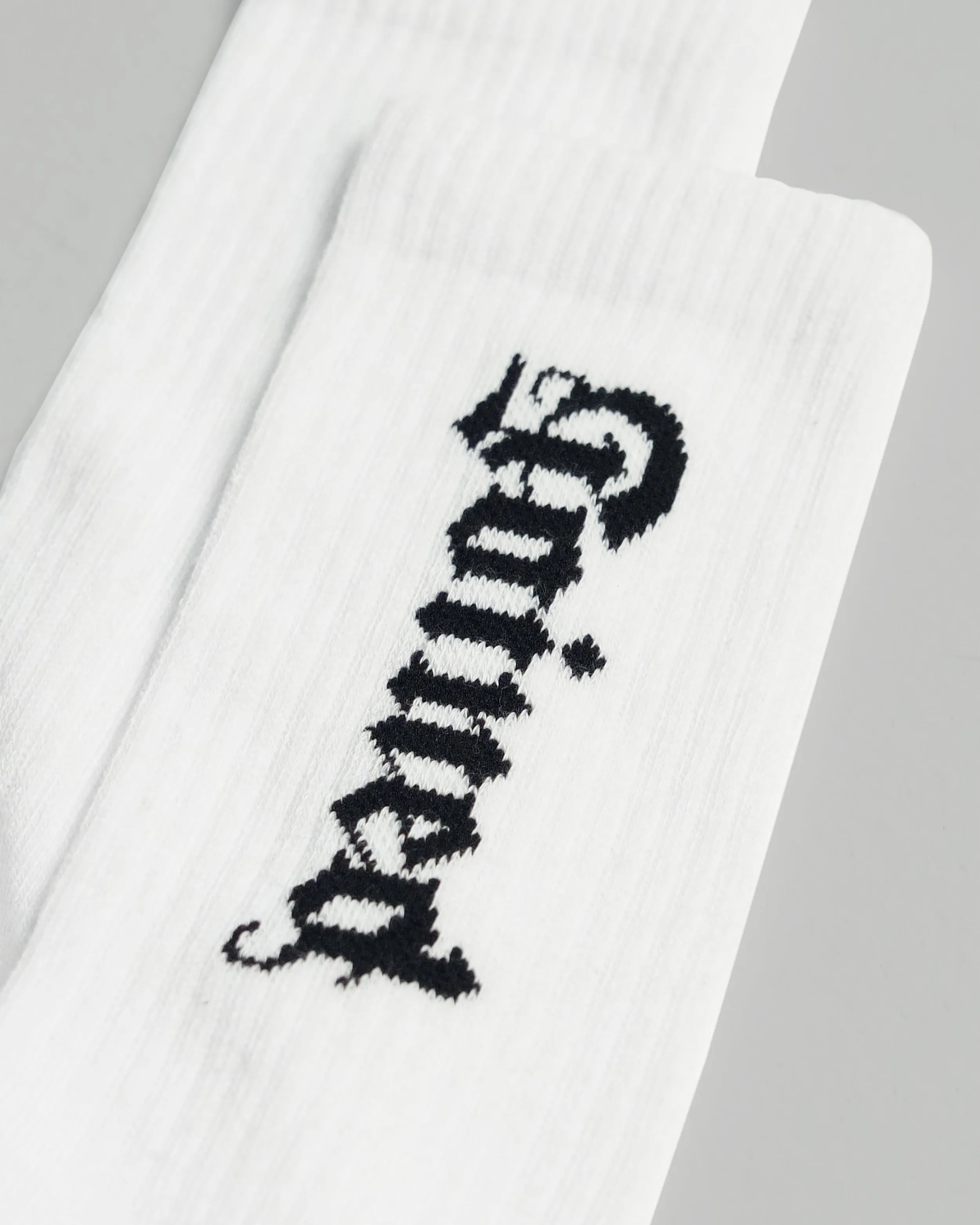 Gothic Font Crew Socks