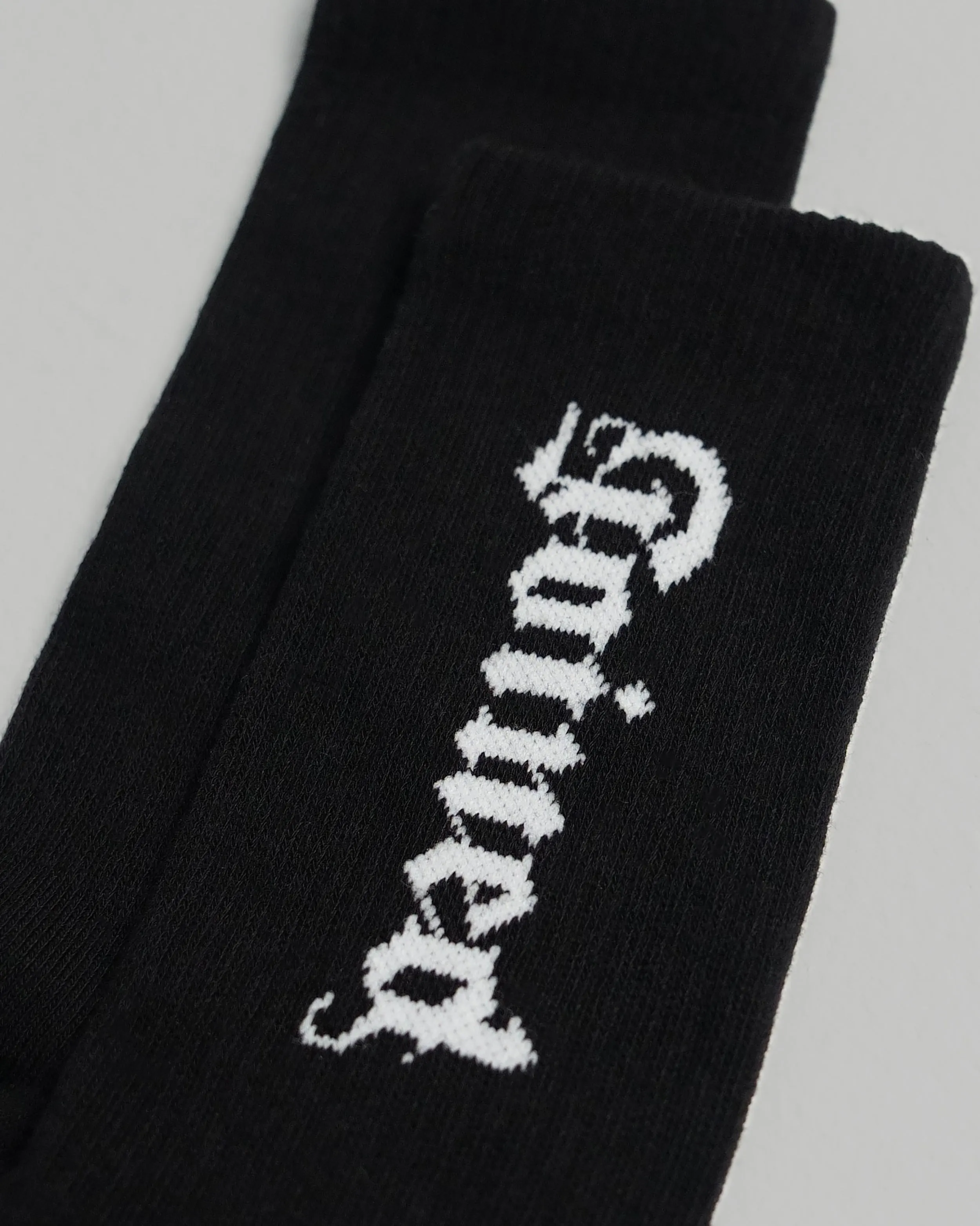 Gothic Font Crew Socks