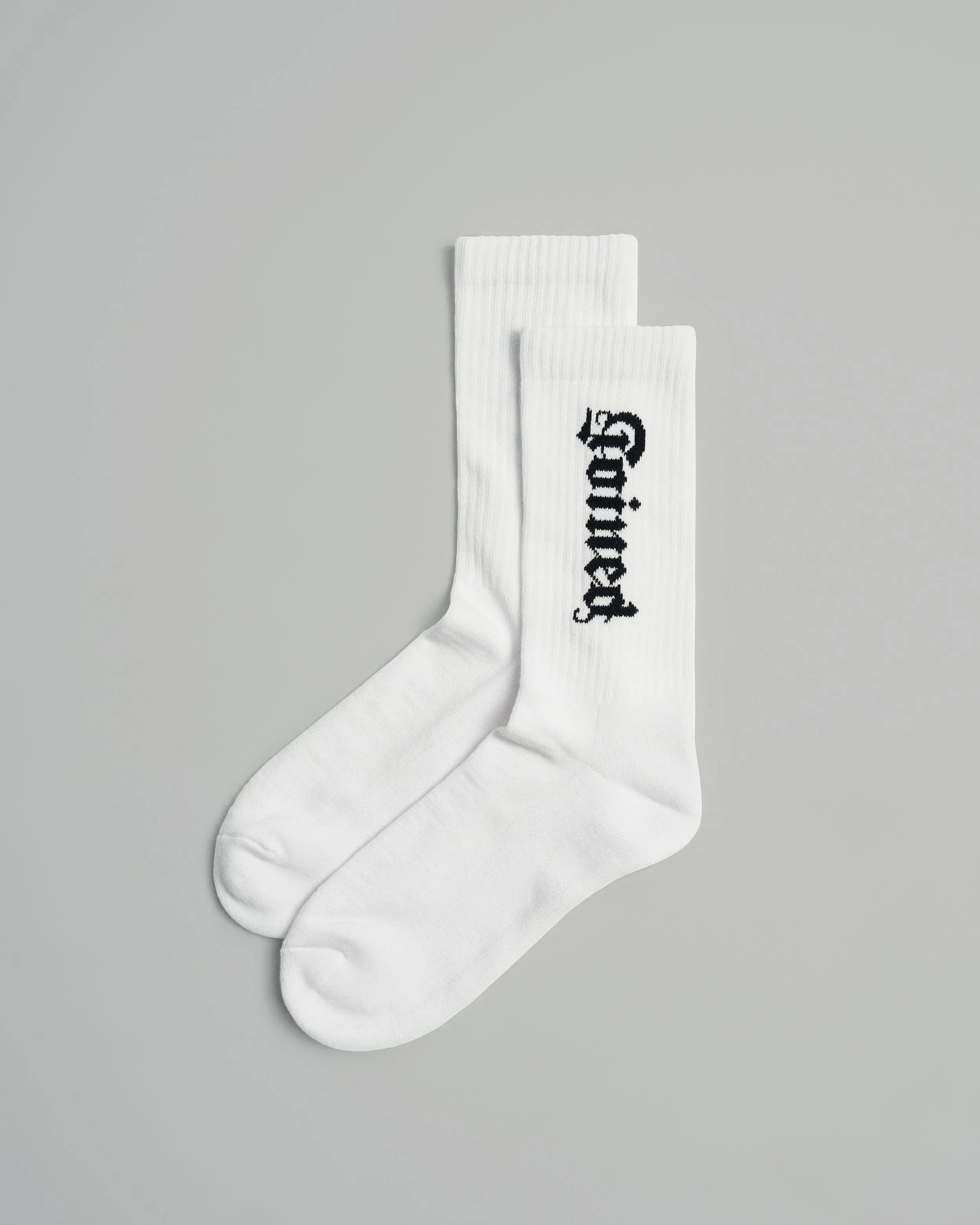 Gothic Font Crew Socks