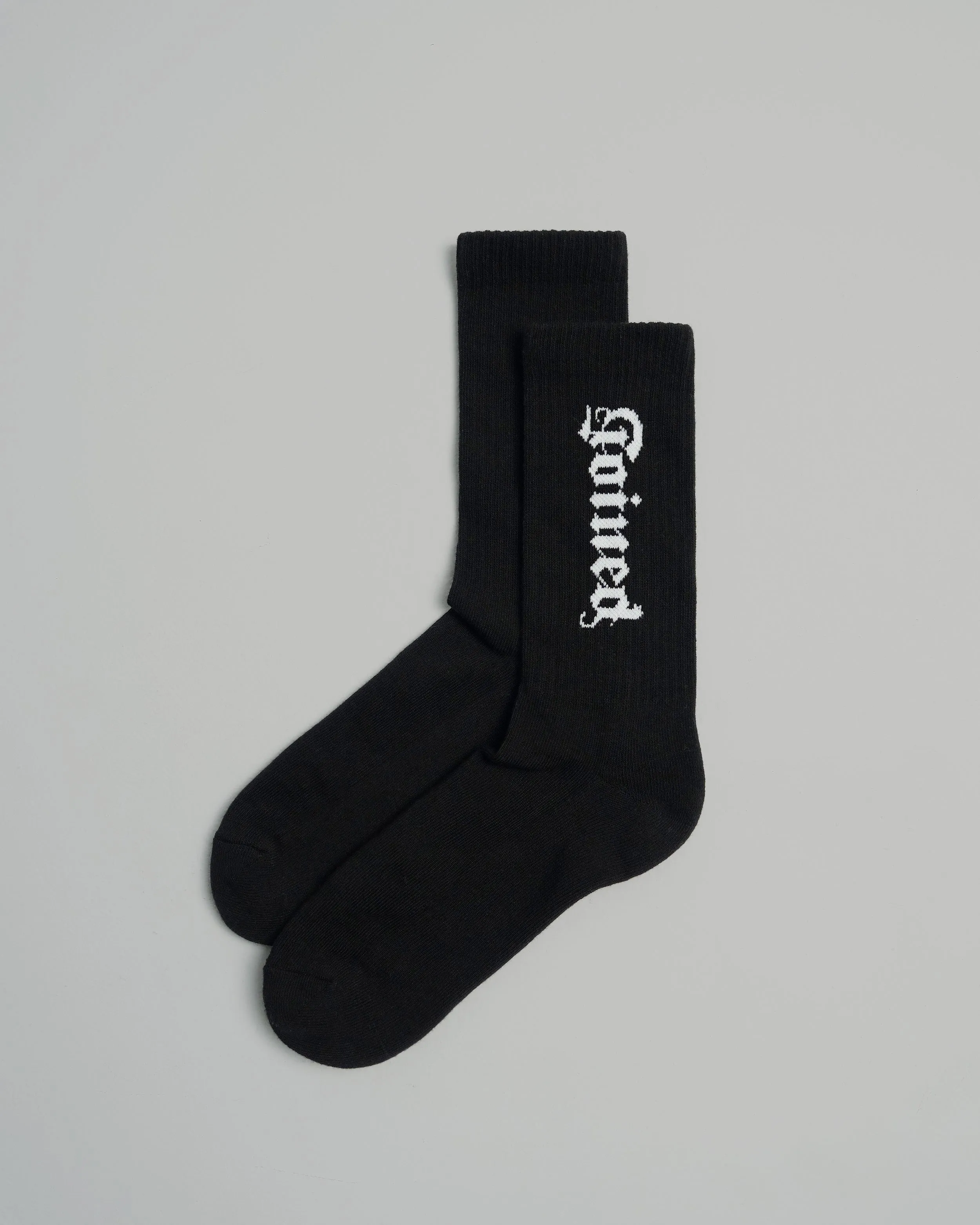 Gothic Font Crew Socks