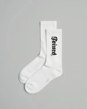Gothic Font Crew Socks