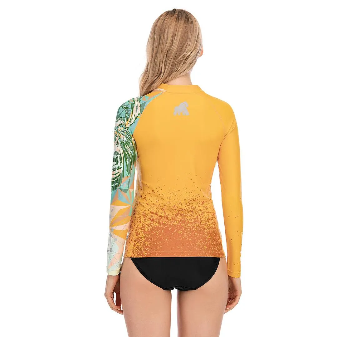 Graphic Long Sleeve Rash Guards for Women - King Kong Style