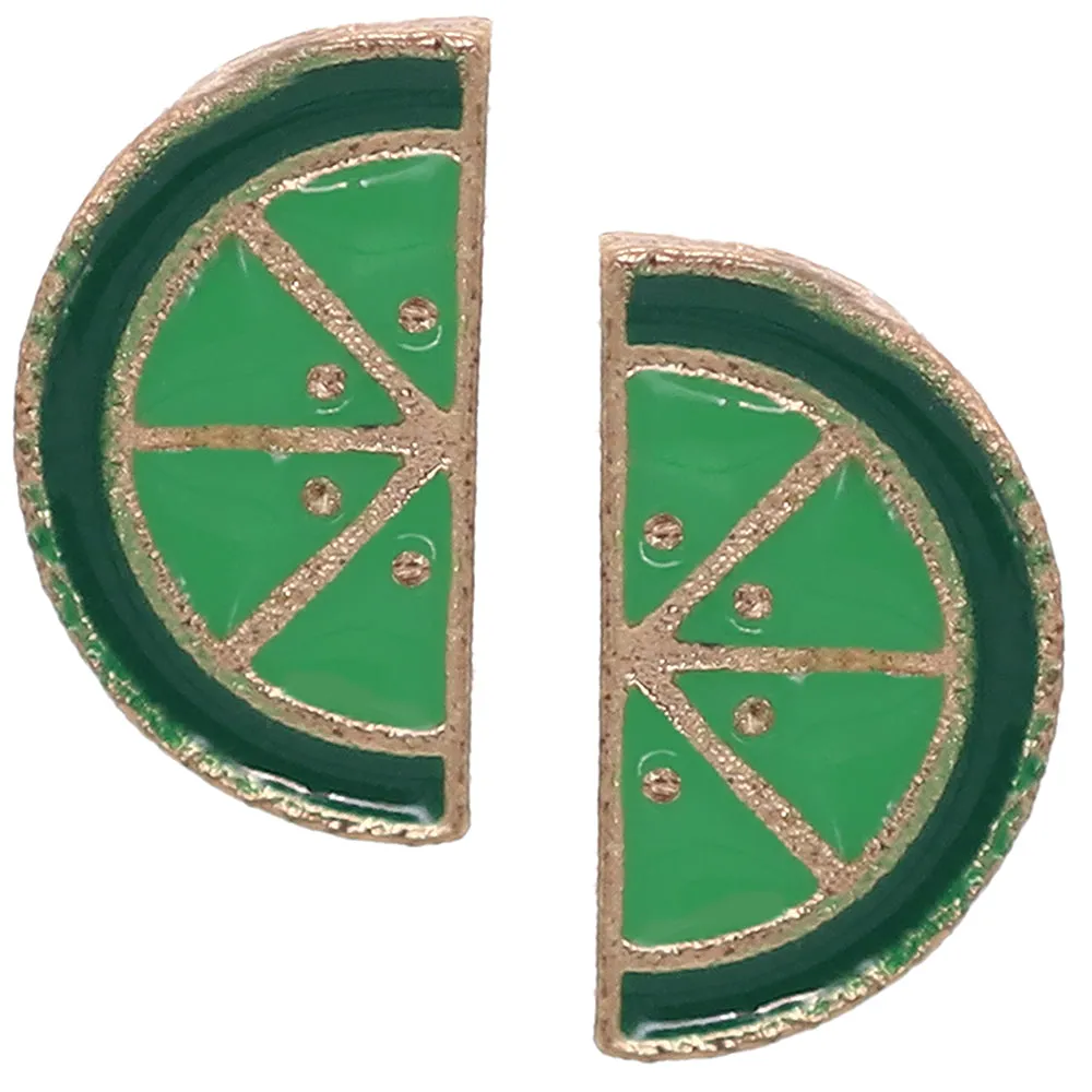 Green Small Mini Lime Stud Earrings