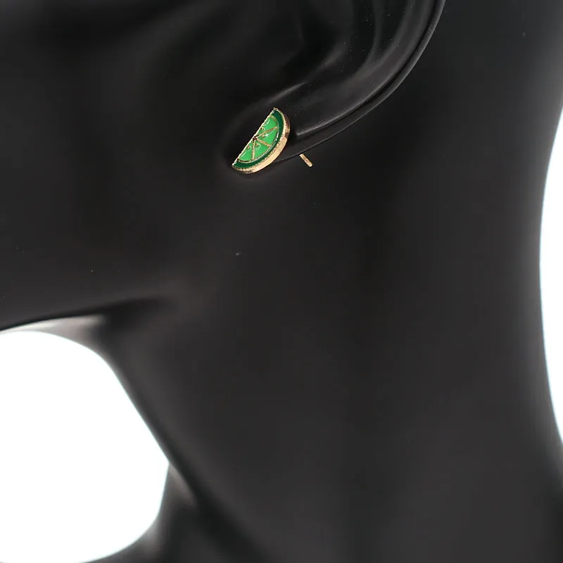 Green Small Mini Lime Stud Earrings