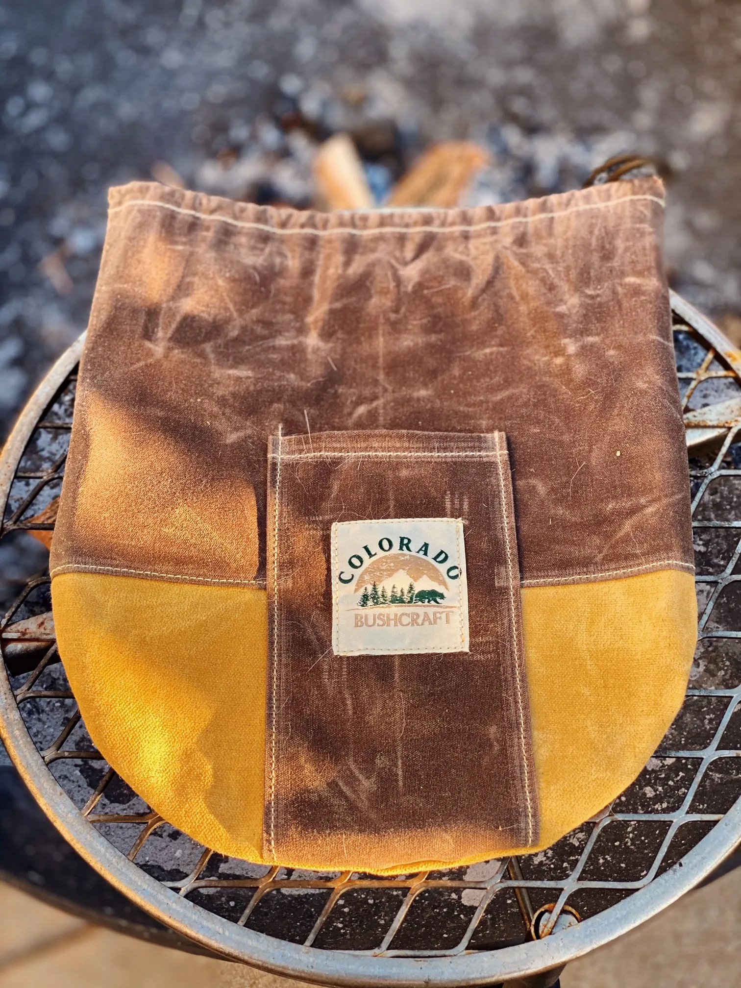 Handmade Waxed Canvas 10" Fry Pan Skillet Cover for Bushcraft Camping Outdoors