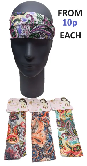 HEADBAND Job Lots Paisley Flowers Headscarf Hair WHOLESALE Mixed Bundles NEW 150