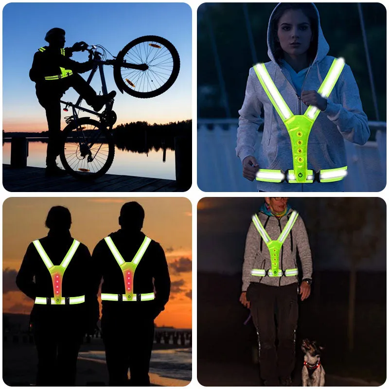 High visibility safety strap with light