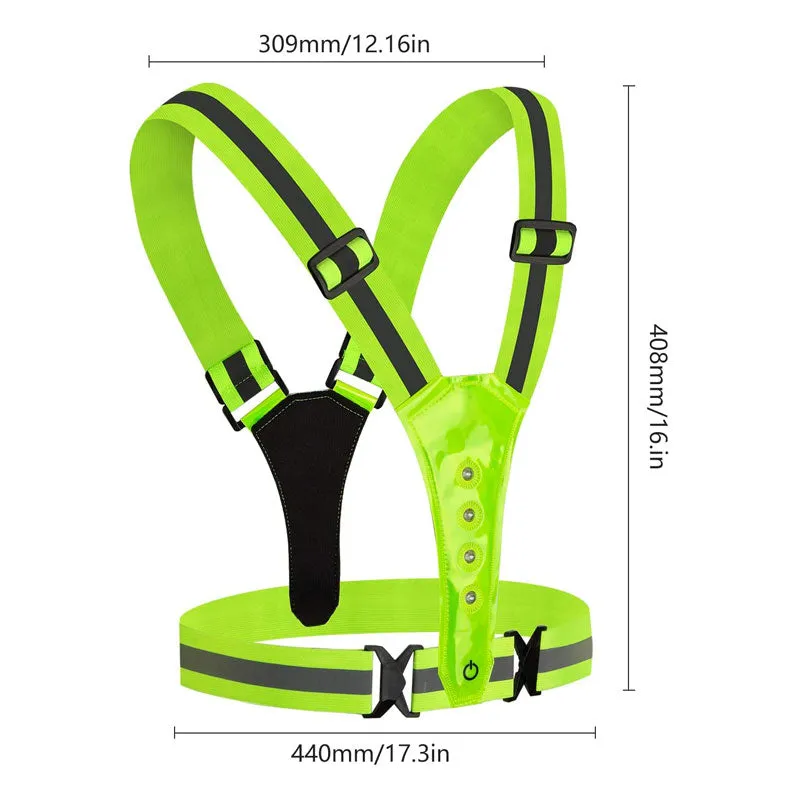High visibility safety strap with light