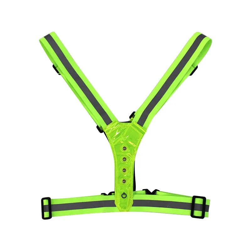 High visibility safety strap with light