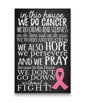 In This House, We Fight - Pink Ribbon - Wall Canvas