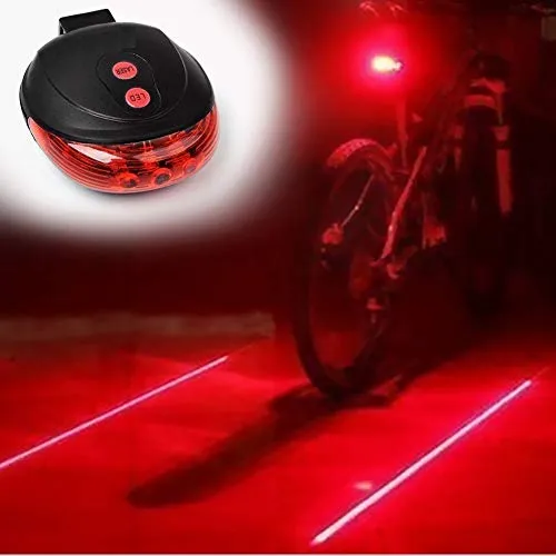 Inditradition Combo of Bicycle Bike Front Headlight (Rechargeable) & Laser LED Rear Tail Light (Battery) (Pack of 2)