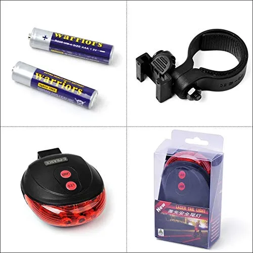 Inditradition Combo of Bicycle Bike Front Headlight (Rechargeable) & Laser LED Rear Tail Light (Battery) (Pack of 2)