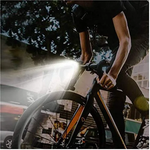 Inditradition Combo of Bicycle Bike Front Headlight (Rechargeable) & Laser LED Rear Tail Light (Battery) (Pack of 2)