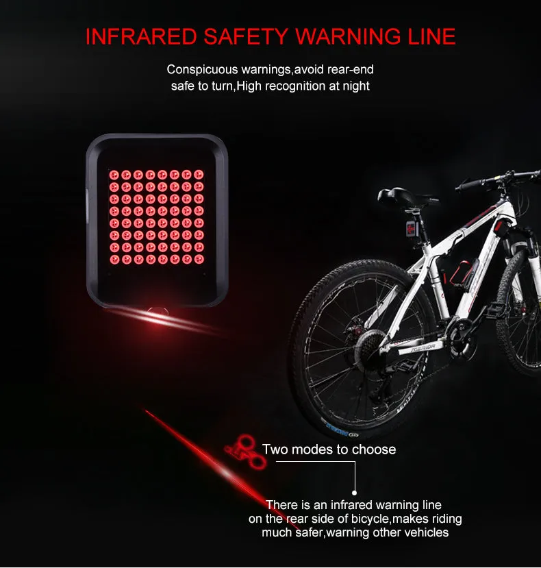 Intelligent LED Waterproof USB Rechargeable Bicycle Turn Signal Lights