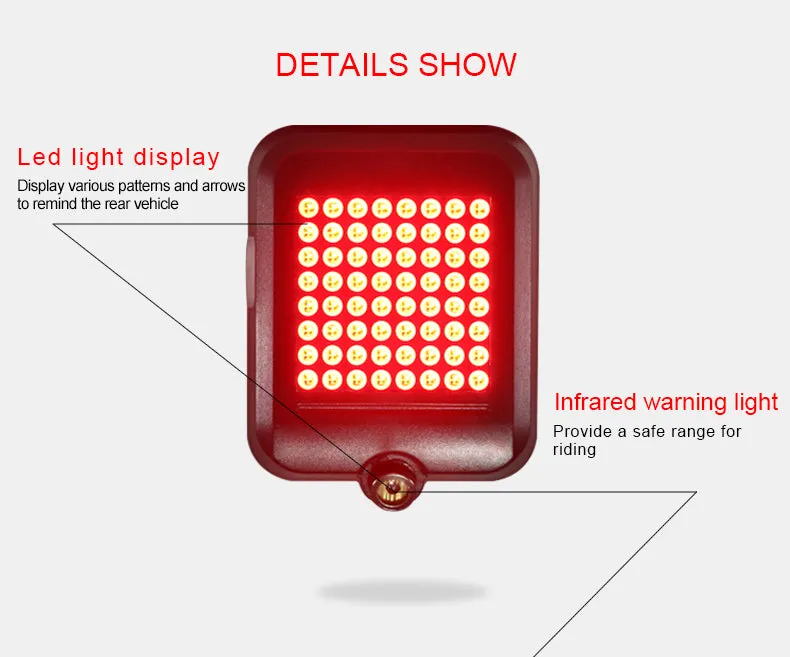 Intelligent LED Waterproof USB Rechargeable Bicycle Turn Signal Lights