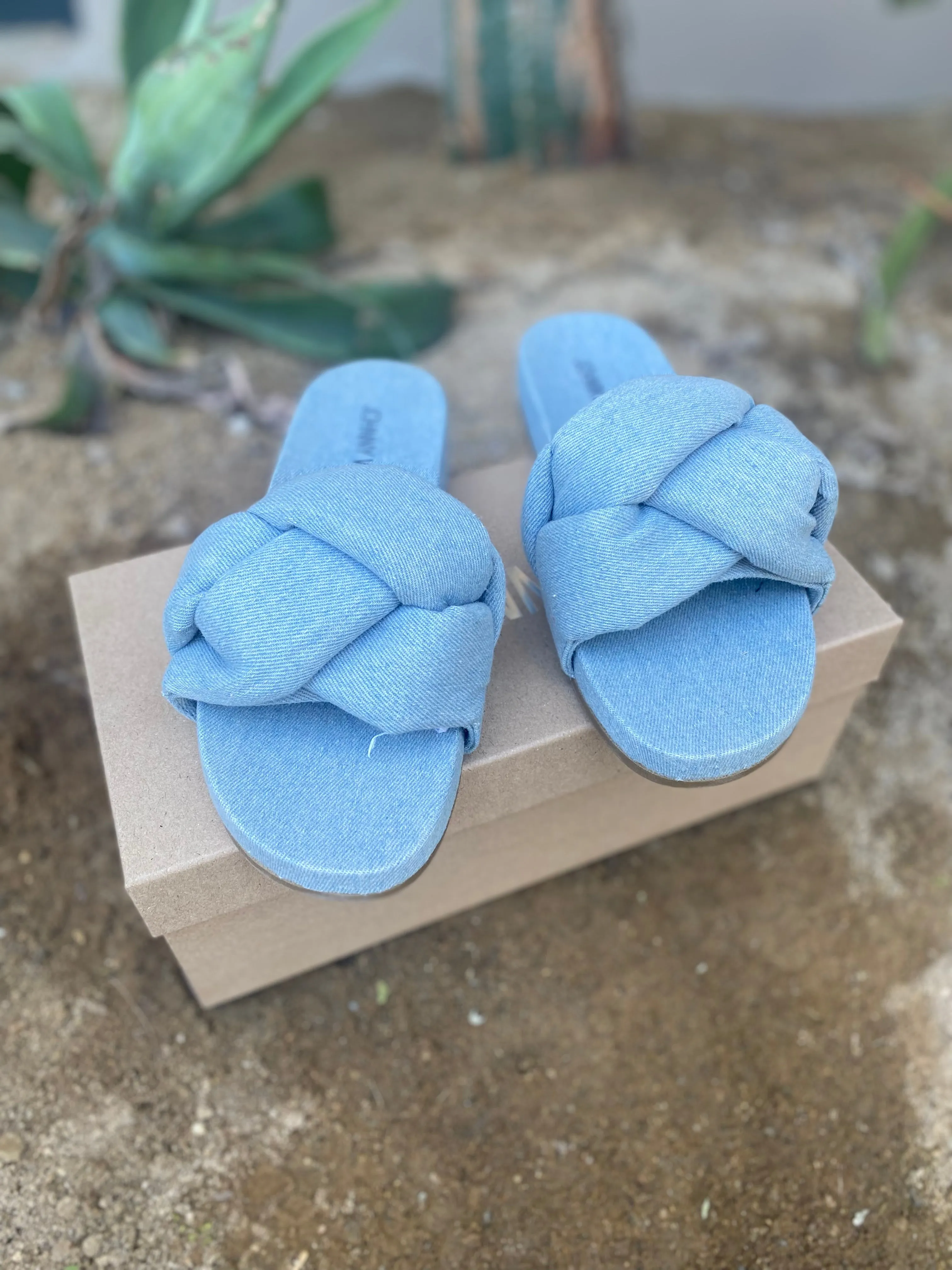 Johnny Was Blue Ojai Slip On Sandal Boho Chic JWS14223