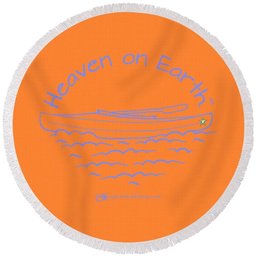 Kayak Heaven On Earth - Round Beach Towel