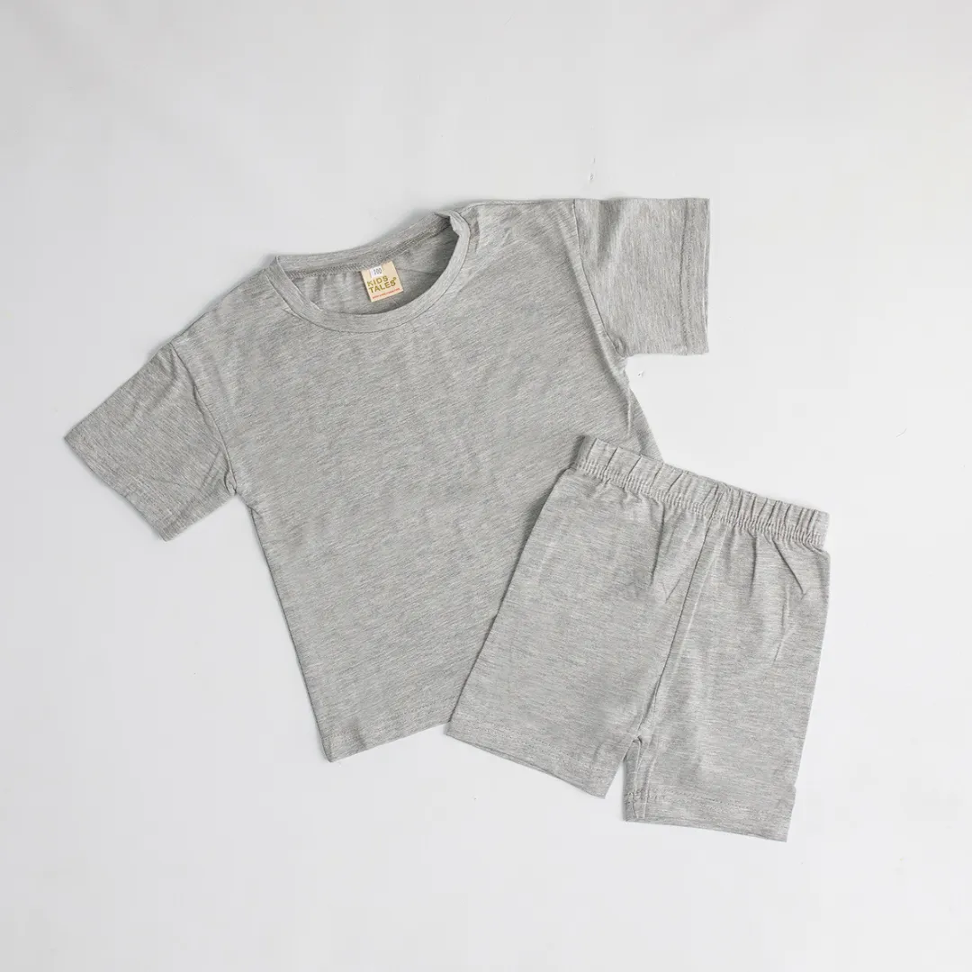 Kids Tales Children's Cycling Shorts Set -  Light Grey