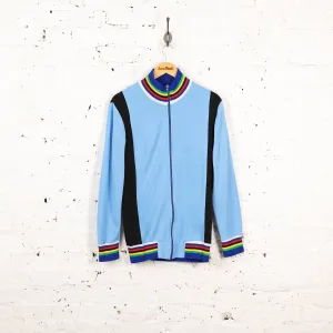 Knit Acrylic Cycling Top Jersey - Blue - L