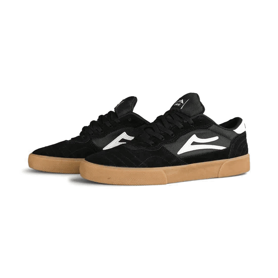 LAKAI SKATE SHOES: CAMBRIDGE. Black/Gum Suede. Sizes 7,8,9