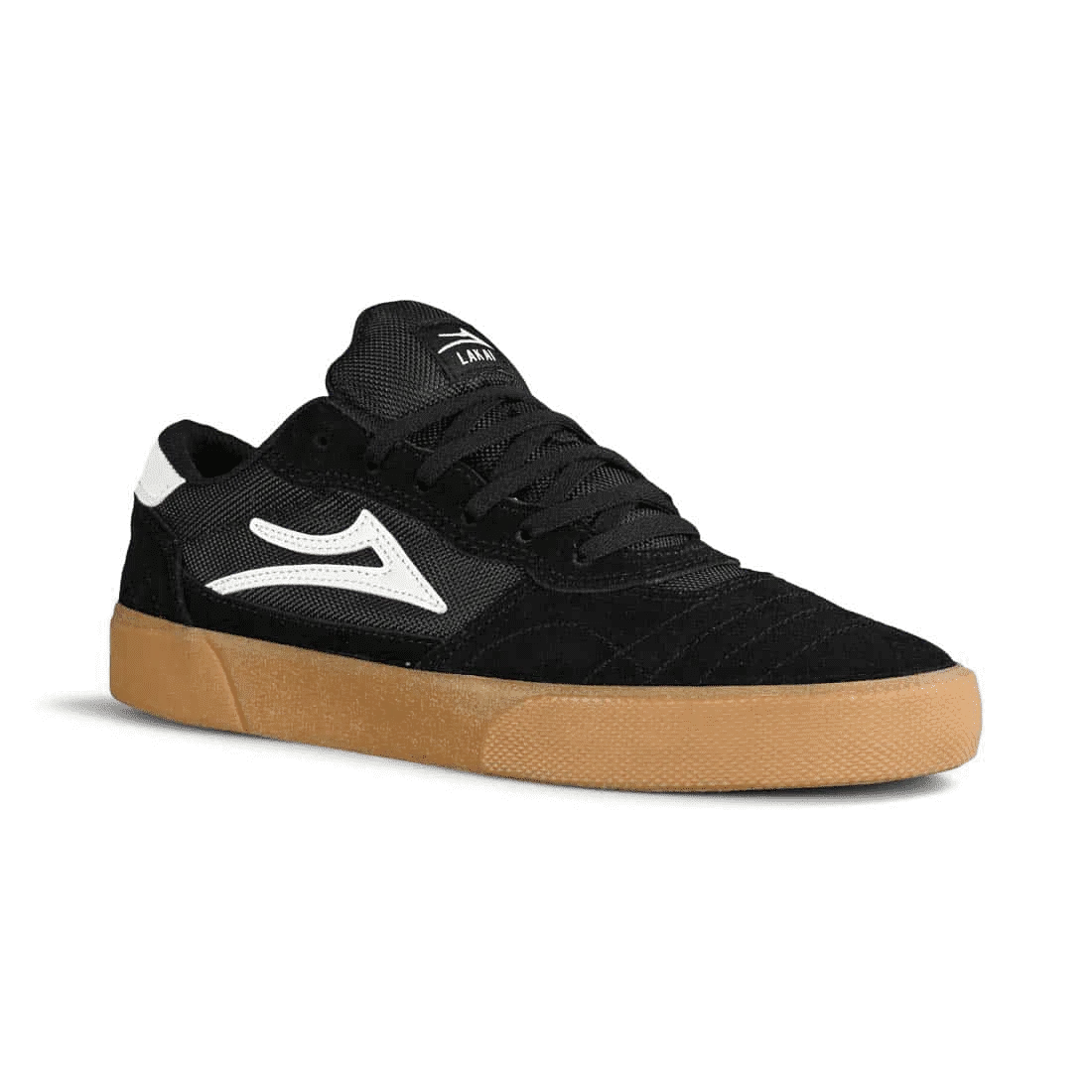 LAKAI SKATE SHOES: CAMBRIDGE. Black/Gum Suede. Sizes 7,8,9
