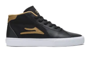 LAKAI SKATE SHOES: FLACO II MID Black Tobacco Leather. Sizes 8,10,11