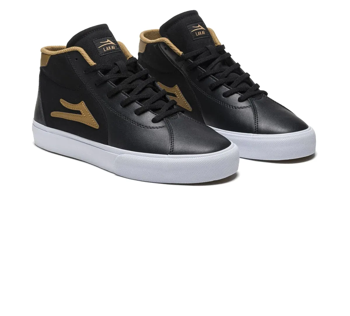 LAKAI SKATE SHOES: FLACO II MID Black Tobacco Leather. Sizes 8,10,11