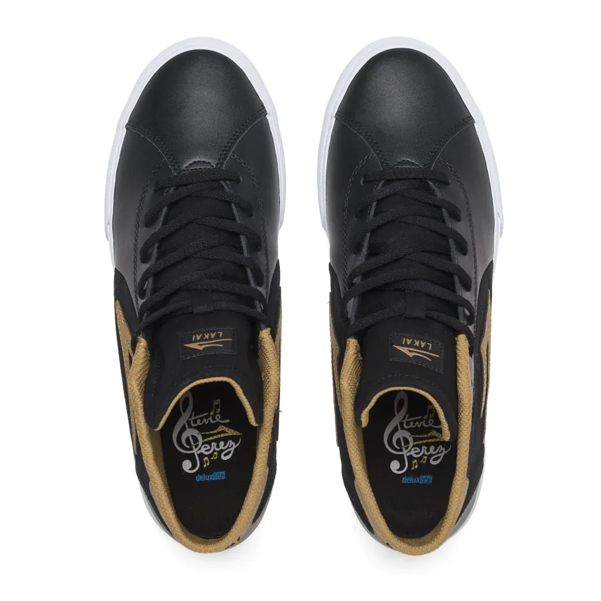 LAKAI SKATE SHOES: FLACO II MID Black Tobacco Leather. Sizes 8,10,11