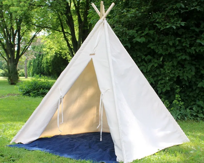 Larger Size Natural Canvas Teepee in 3 Sizes, Large Tall, XL and XXL