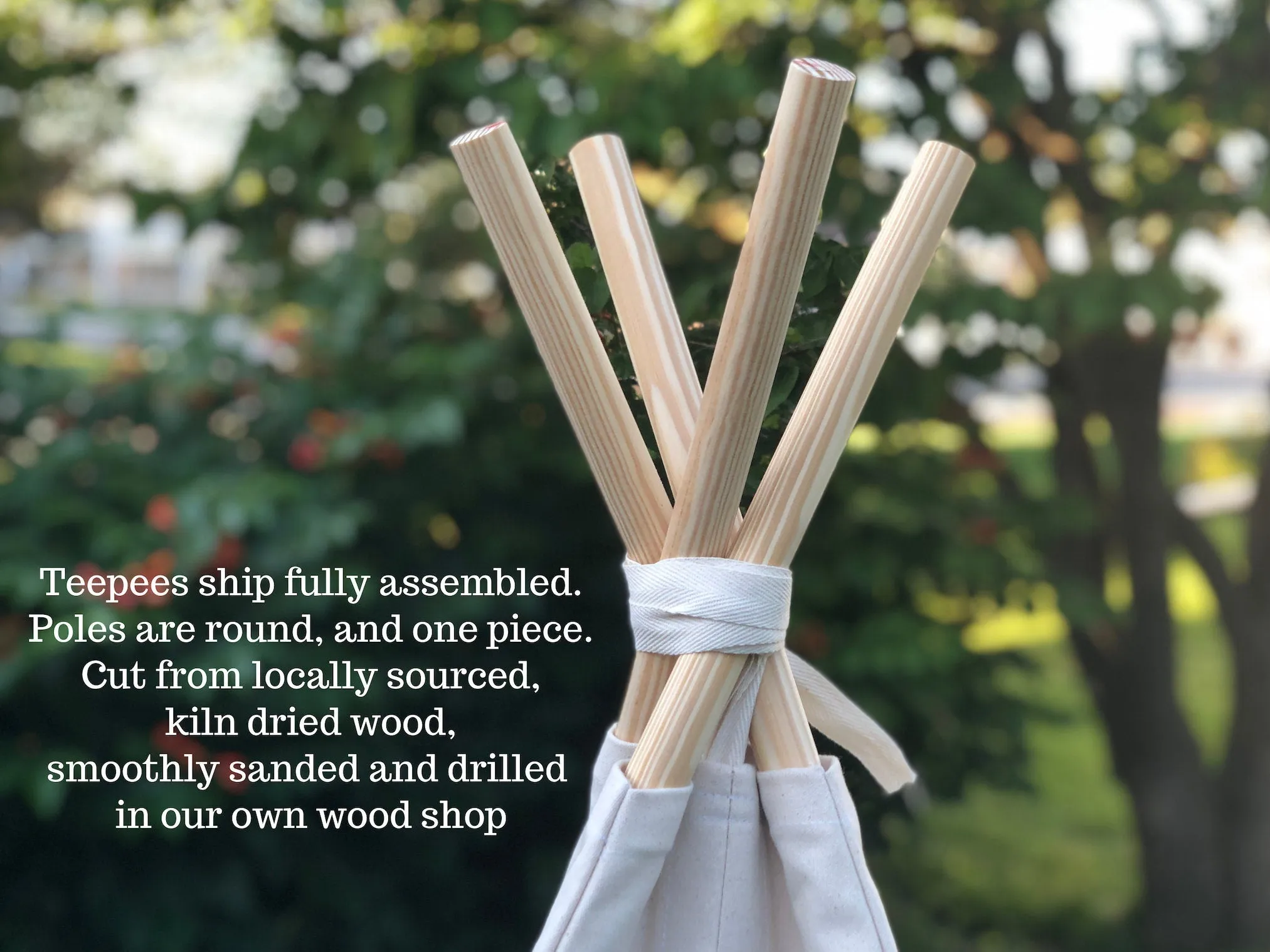 Larger Size Natural Canvas Teepee in 3 Sizes, Large Tall, XL and XXL