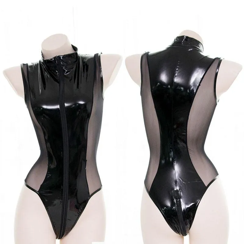Leather Mesh Bodysuit SD01133