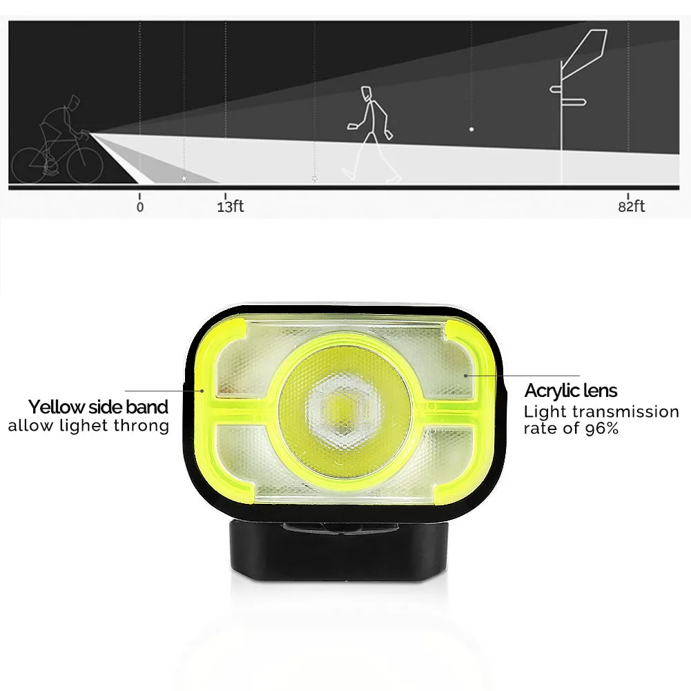 LED Front Bike USB Rechargeable Cycling Headlight Wide Beam Angle Super Bright 400 Lumens LED Off Road Bicycle Light