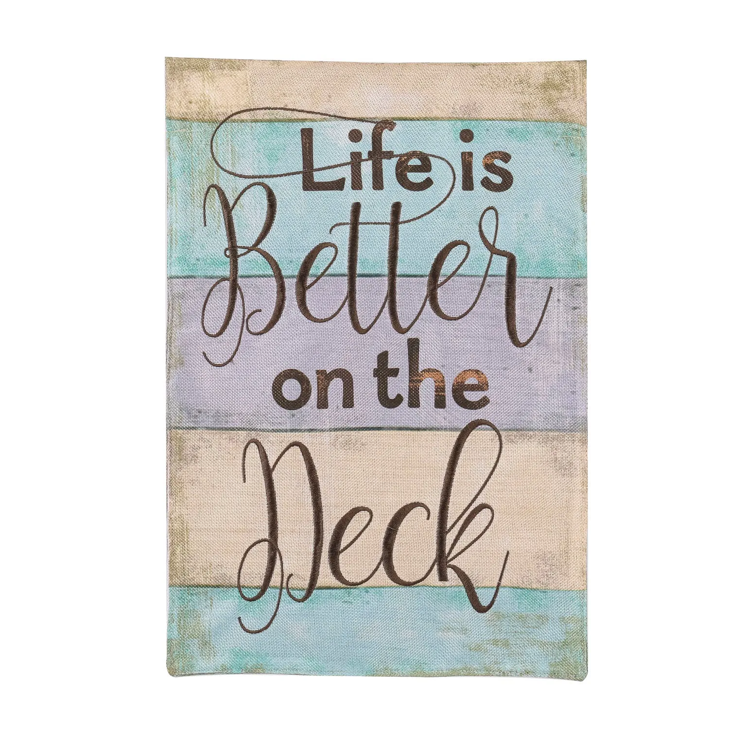 Life is Better on the Deck Garden Burlap Flag,14b10317