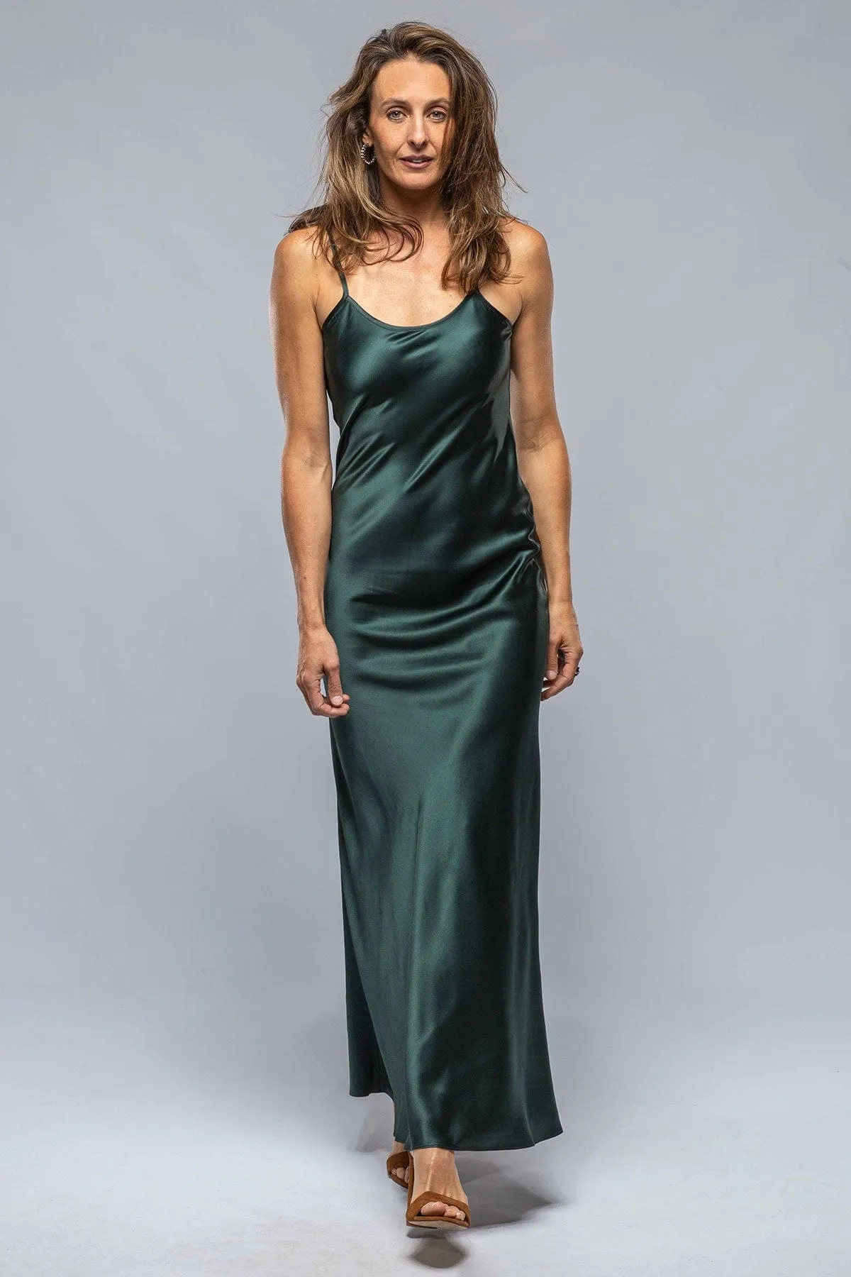 Liquid Silk Dress In Forest
