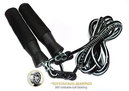 LIVOX Double Toning Resistance Tube, Push up Bar and Double Wheel Ab Roller with Skipping Rope
