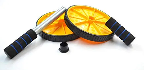 LIVOX Double Toning Resistance Tube, Push up Bar and Double Wheel Ab Roller with Skipping Rope