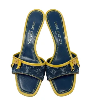 Louis Vuitton Blue Denim Kitten Heels