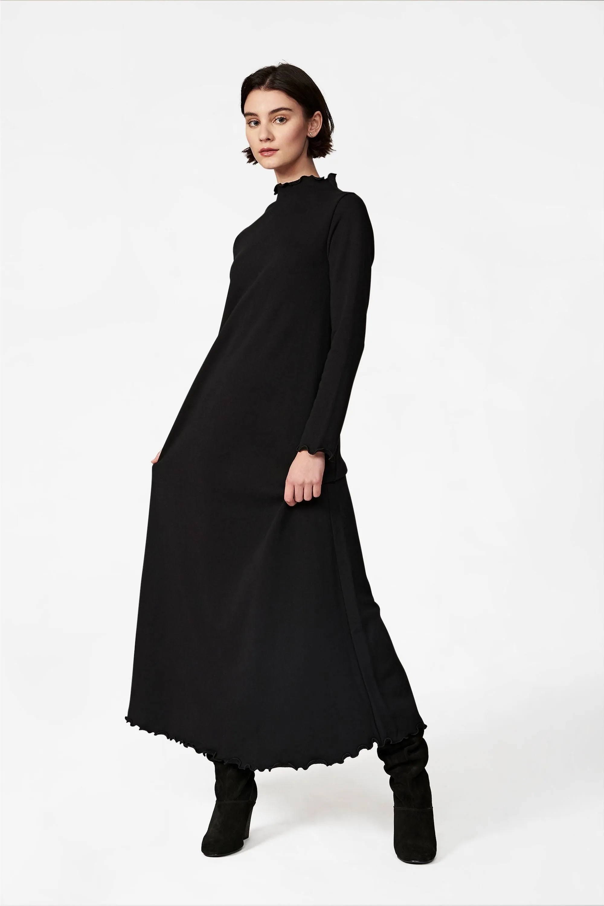 Lounge Black Terry Dress