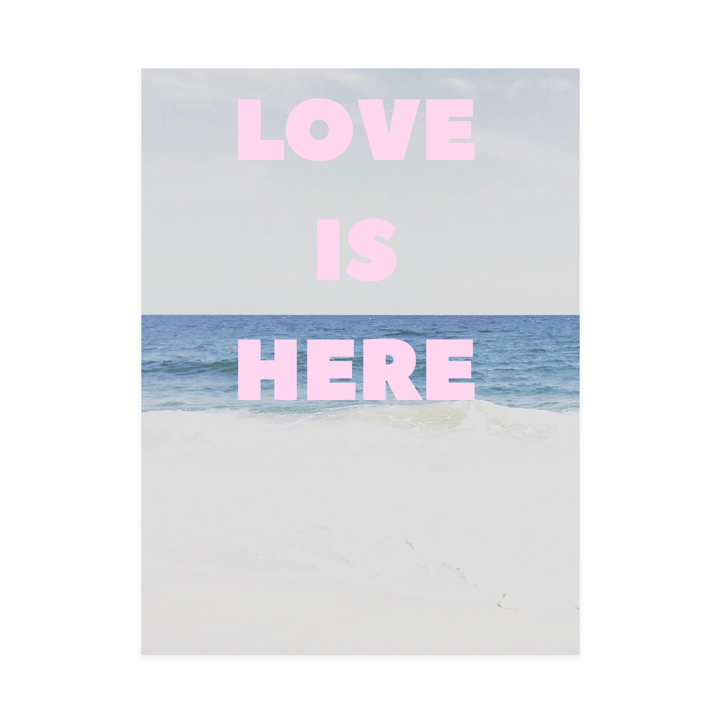 Love Is Here Beach Vertical Art Print