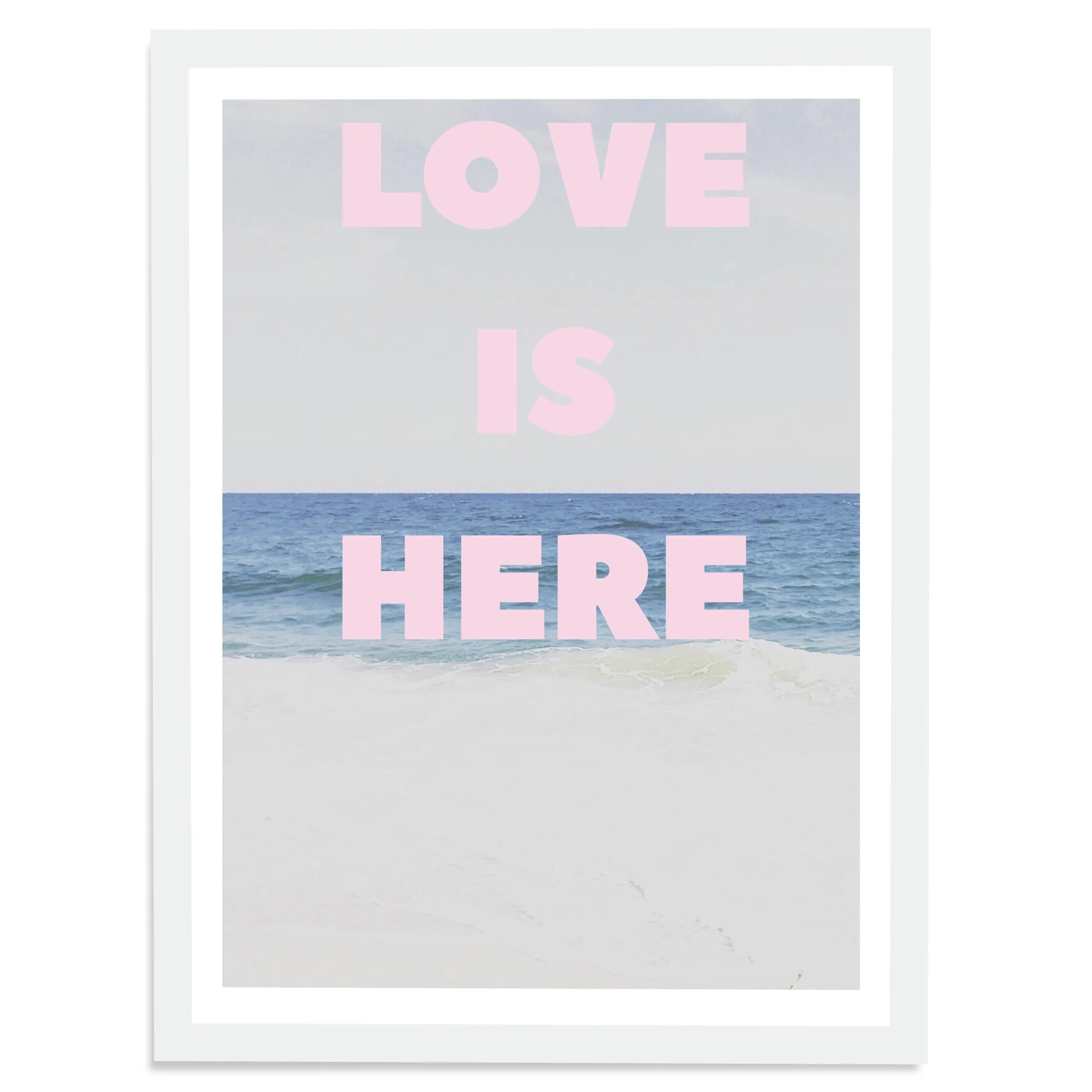 Love Is Here Beach Vertical Art Print