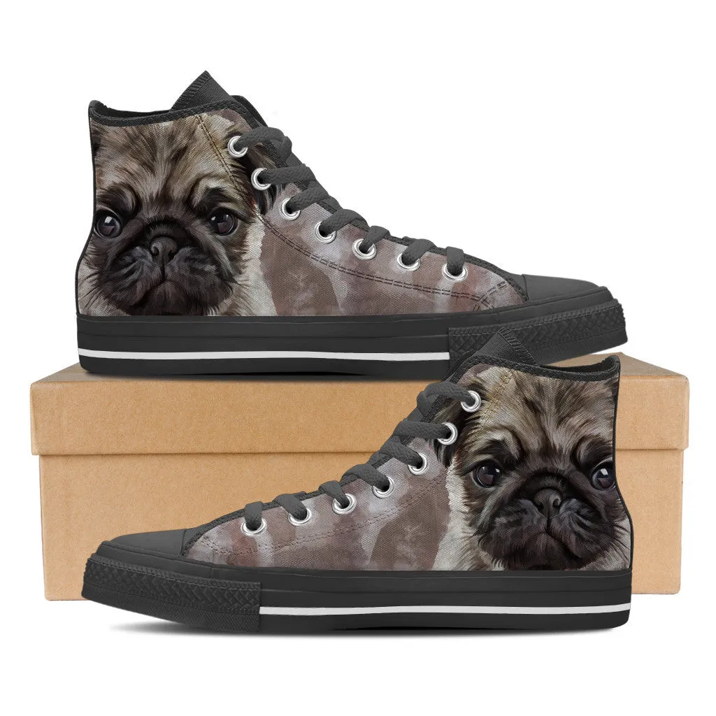 Loyal Pug Mens High Top Shoe (Black)